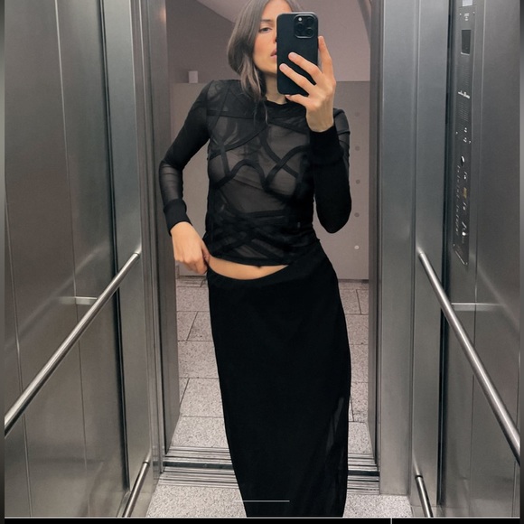 Zara semi sheer knit top - Picture 2 of 6